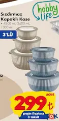HOBBY LİFE SIZDIRMAZ KAPAKLI KASE 3'LÜ HOBBY LİFE SIZDIRMAZ KAPAKLI KASE 3'LÜ